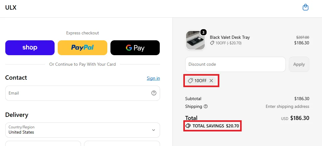 Ulxstore 10% off discount coupon