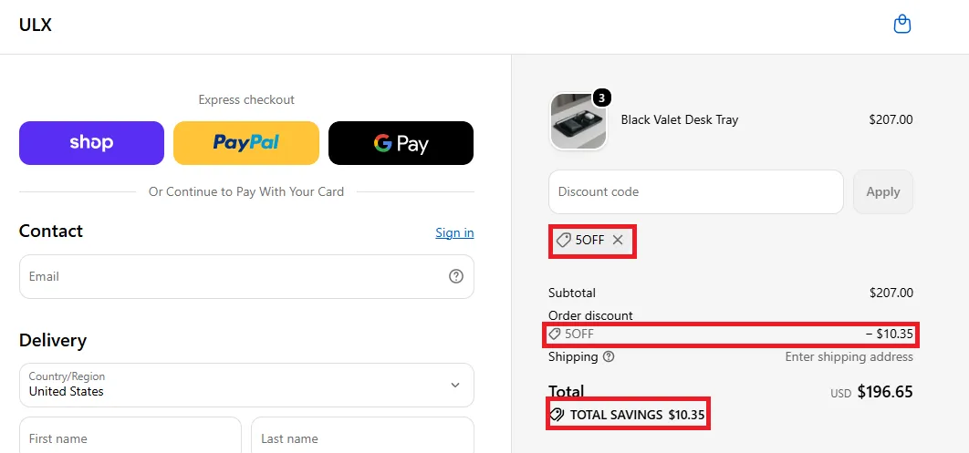 Ulxstore 5% off coupon code